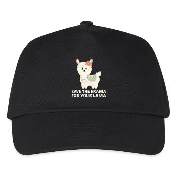 Save the drama for your lama - Kinder Basecap - Schwarz - Vorne
