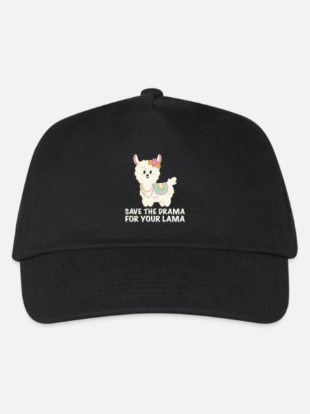 Save the drama for your lama - Kinder Basecap - Schwarz