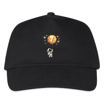 Cute Astronaut 7th Birthday Boy Outer Space - Kids’ Baseball Cap - black - Front