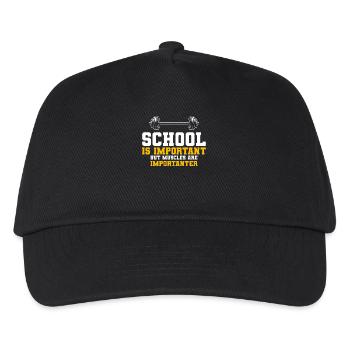 School is important Bodybuilding Bodybuilder Gym - Kinder Basecap - Schwarz - Vorne