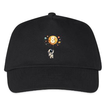 Cute Astronaut 8th Birthday Boy Outer Space - Kids’ Baseball Cap - black - Front