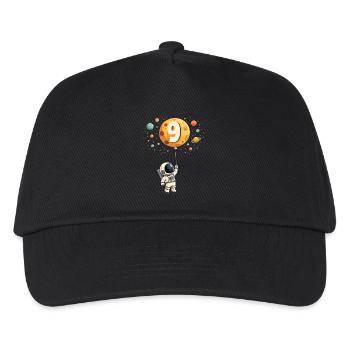 Cute Astronaut 9th Birthday Boy Outer Space - Kids’ Baseball Cap - black - Front
