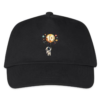 Cute Astronaut 10th Birthday Boy Outer Space - Kids’ Baseball Cap - black - Front