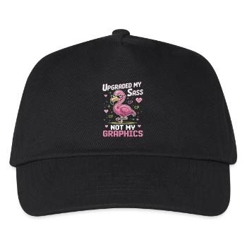 Pixel flamingo with attitude - Kids’ Baseball Cap - black - Front