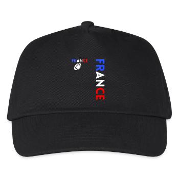 Rugbyspieler Fan Rugby Fan Rugby Frankreich - Kinder Basecap - Schwarz - Vorne