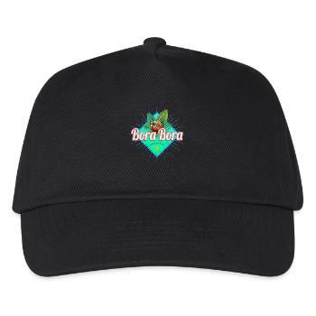 Bora Bora Französisch-Polynesien Insel Souvenir - Kinder Basecap - Schwarz - Vorne