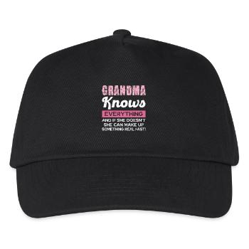 Grandmother knows everything and finds solutions - Kids’ Baseball Cap - black - Front