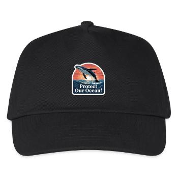 WHALES, PROTECT OUR OCEAN - Kids’ Baseball Cap - black - Front