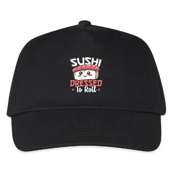 Sushi Reis Auf Der Suche Nach Fisch Sushi - Kinder Basecap - Schwarz - Vorne