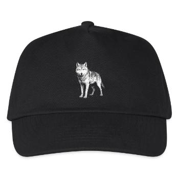 Wolf in voller Pracht - Kinder Basecap - Schwarz - Vorne