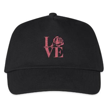 Rose de l’Amour - Chemise LOVE sincère - Casquette de baseball Enfant - noir - Devant