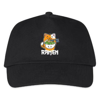 Ramen Cat Cute Kawaii Illustration - Kids’ Baseball Cap - black - Front