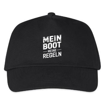 Mein Boot Meine Regeln - Kinder Basecap - Schwarz - Vorne