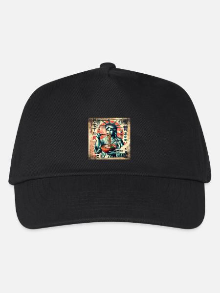 Ramen freiheitsstatue Grunge Poster Style - Kinder Basecap - Schwarz