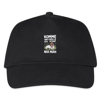 Komme was WOLLE Ich SCHAF heut nix MÄH - Kinder Basecap - Schwarz - Vorne