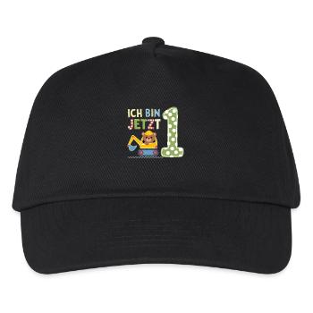 I'm Now 1 Bagger Bear 1st Birthday - Kids’ Baseball Cap - black - Front