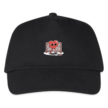 Lustiger Eishockey Tormann Hockey Design - Kinder Basecap - Schwarz - Vorne