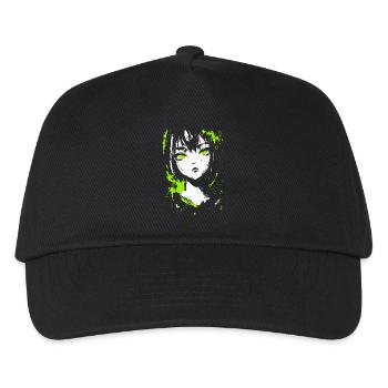 Grunge Anime Girl – Neon Look für Dark Aesthetic - Kinder Basecap - Schwarz - Vorne