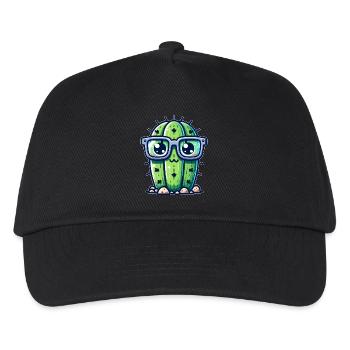 Kaktus mit Brille - Kinder Basecap - Schwarz - Vorne
