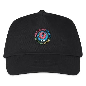 Birthday Donut Funny Design - Kinder Basecap - Schwarz - Vorne