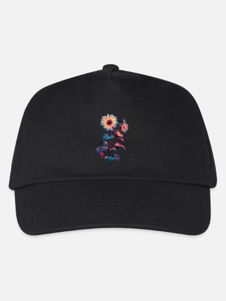 Sonnenblume - Kinder Basecap - Schwarz