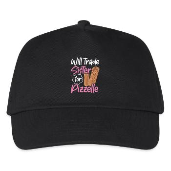 Gaufre Pizzelle - Gaufres italiennes - Casquette de baseball Enfant - noir - Devant