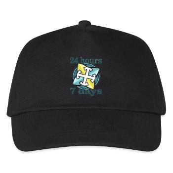 24 hours 7 days - Kids’ Baseball Cap - black - Front
