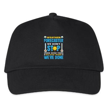 Funny Meteorology Wetterbegeisterte - Kinder Basecap - Schwarz - Vorne