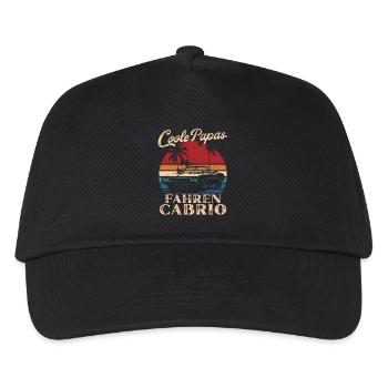 Coole Papas fahren Cabrio Retro Vater Geschenk - Kinder Basecap - Schwarz - Vorne