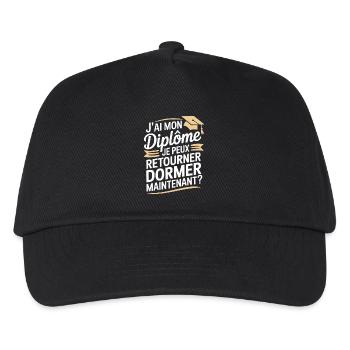Ich habe mein Diplom, ich kann wieder einschlafen, Humor - Kinder Basecap - Schwarz - Vorne