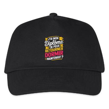 Ich habe mein Diplom, ich kann wieder schlafen gehen - Kinder Basecap - Schwarz - Vorne