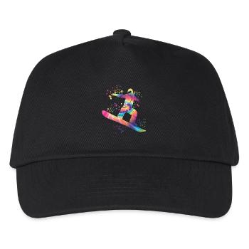 Snowboarder Snowboarding Snowboard - Kinder Basecap - Schwarz - Vorne
