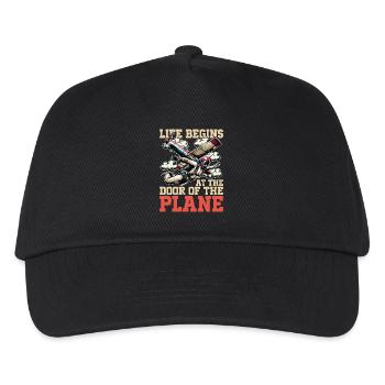 Skydiving Life Begins At The Door Paragliding - Kids’ Baseball Cap - black - Front