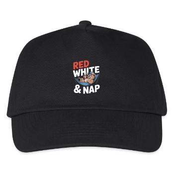 4th of July Dad: Red White & Nap - Kids’ Baseball Cap - black - Front