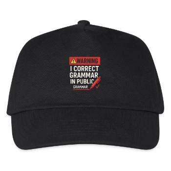 Grammaire Relecture Dicton public - Casquette de baseball Enfant - noir - Devant