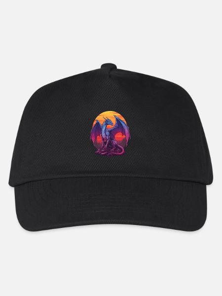 Blauer Drache Sonnenuntergang - Kinder Basecap - Schwarz