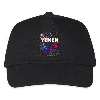 YEMEN splatter Design - Kinder Basecap - Schwarz - Vorne