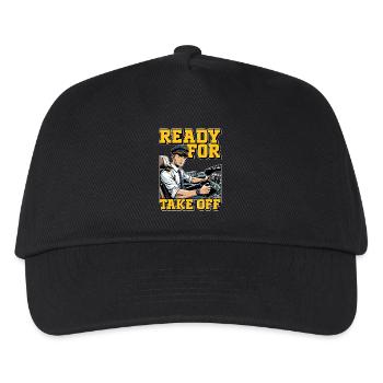 Flight Instructor Ready For Take Off Pilot School - Kids’ Baseball Cap - black - Front