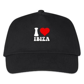 I Love Ibiza Party Urlaub - Kinder Basecap - Schwarz - Vorne