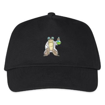 Frosch Wissenschaftler Reagenzglas Labor - Kinder Basecap - Schwarz - Vorne