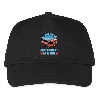 Flight Instructor Teaching The Sky Flight Lesson - Kinder Basecap - Schwarz - Vorne