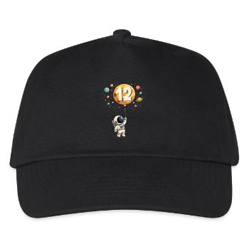 Cute Astronaut 12th Birthday Boy Outer Space - Kids’ Baseball Cap - black - Front