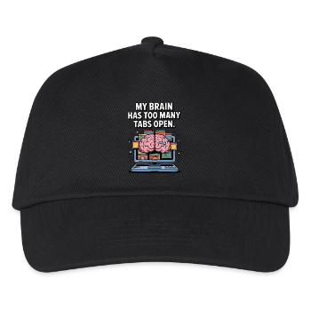 Too Many Tabs – ADD Brain Cartoon Design - Kids’ Baseball Cap - black - Front