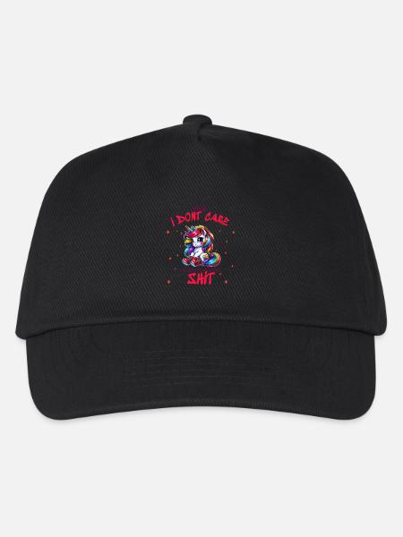 I Don’t Care Einhorn Statement design - Kinder Basecap - Schwarz
