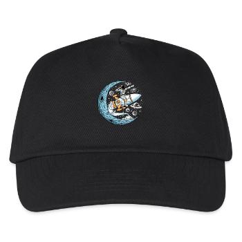 Astronaut Riding a Rocket in Space - Kinder Basecap - Schwarz - Vorne