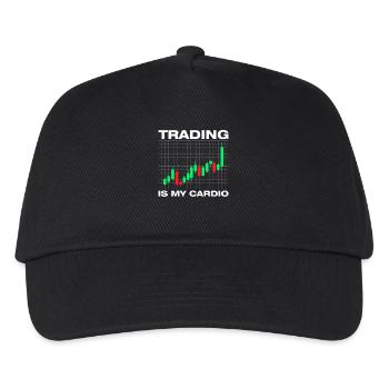 Trading is my cardio Aktienmarkt Börse Trader - Kinder Basecap - Schwarz - Vorne