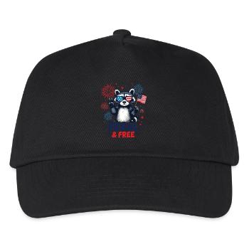 Raccoon Feral & Free Red White Feral 4th Of July - Kids’ Baseball Cap - black - Front