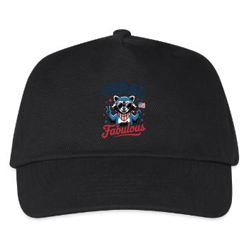 Raccoon Feral & Free Red White And Feral - Kids’ Baseball Cap - black - Front