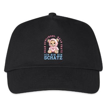 Cute Bear Half Rascal Half Grimace Sweetheart - Kids’ Baseball Cap - black - Front