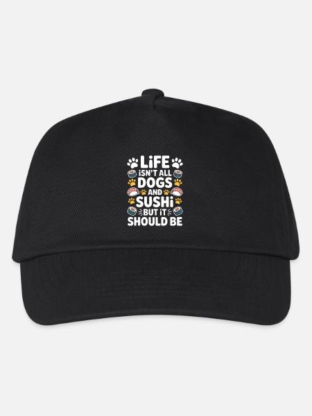 Sushi Hunde Japan Lustiges Kawaii Sushi Geschenk - Kinder Basecap - Schwarz
